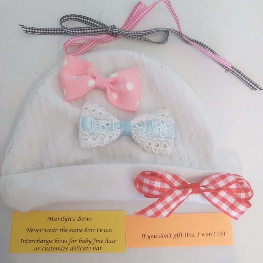 Baby Hat with 3 Interchangeable Hairbows
